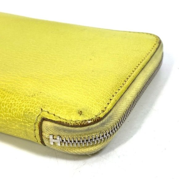 Authentic HERMES Long wallet Azap Long Zip Around Long Wallet Chevre yellow - Picture 15 of 15